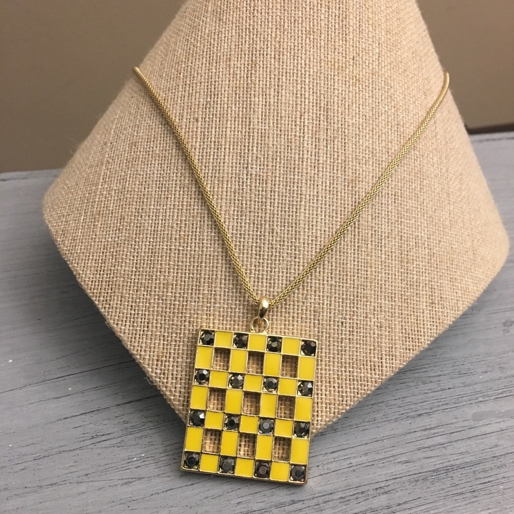 Cookie Lee Yellow Criss Cross Necklace